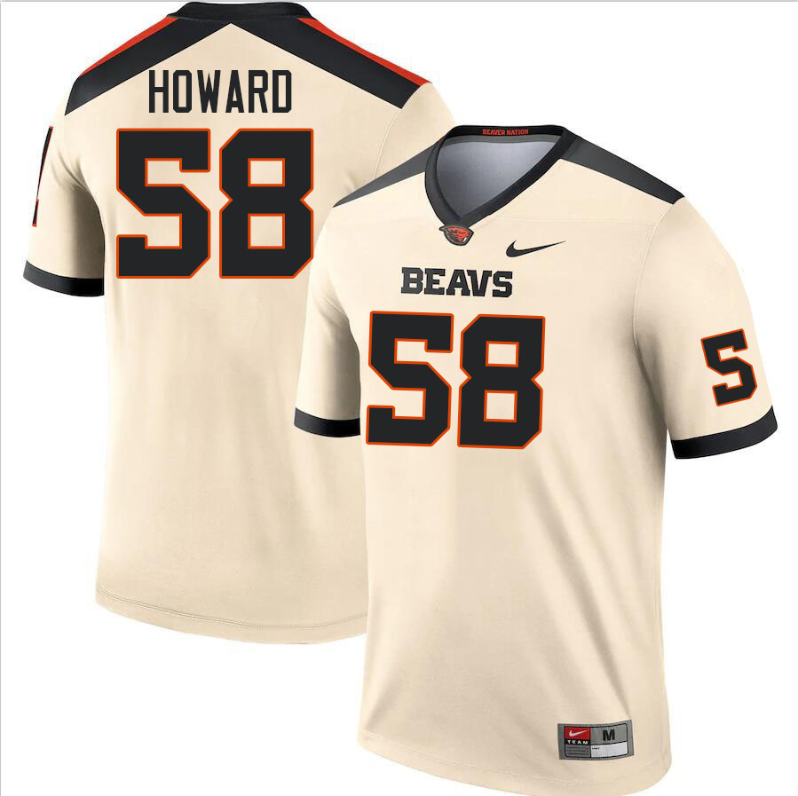 Men #58 Kelze Howard Oregon State Beavers College Football Jerseys Stitched-Cream